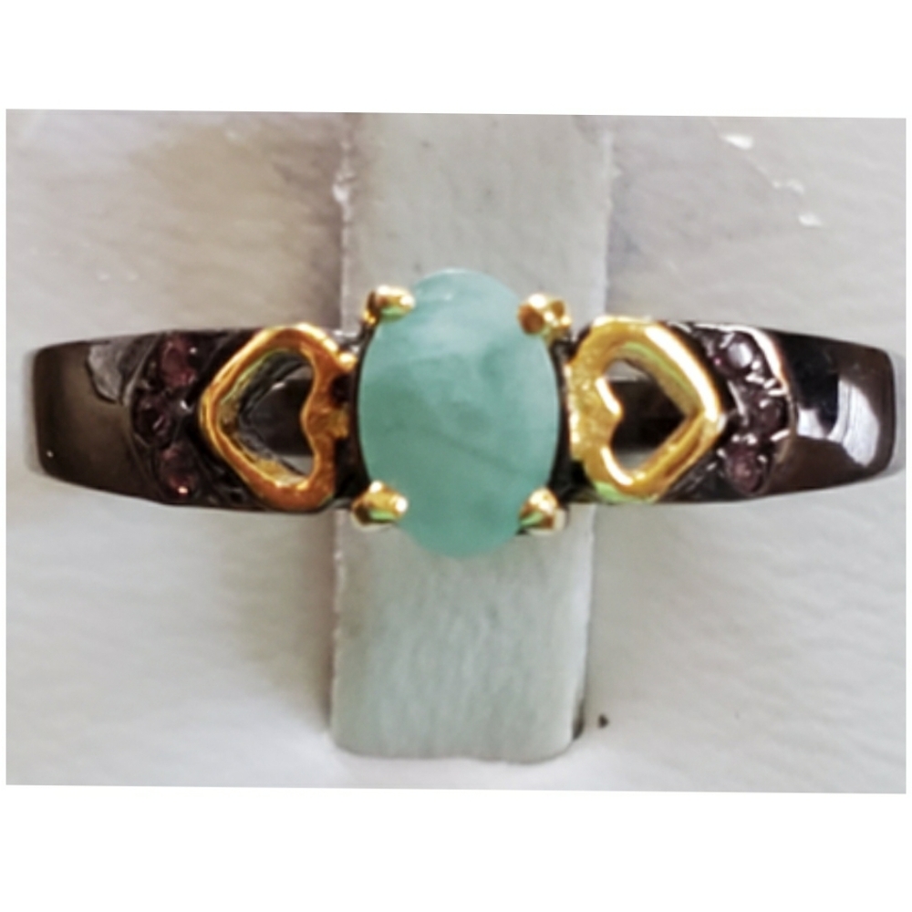 Genuine Columbian Emerald and Rubies Ring Size 9